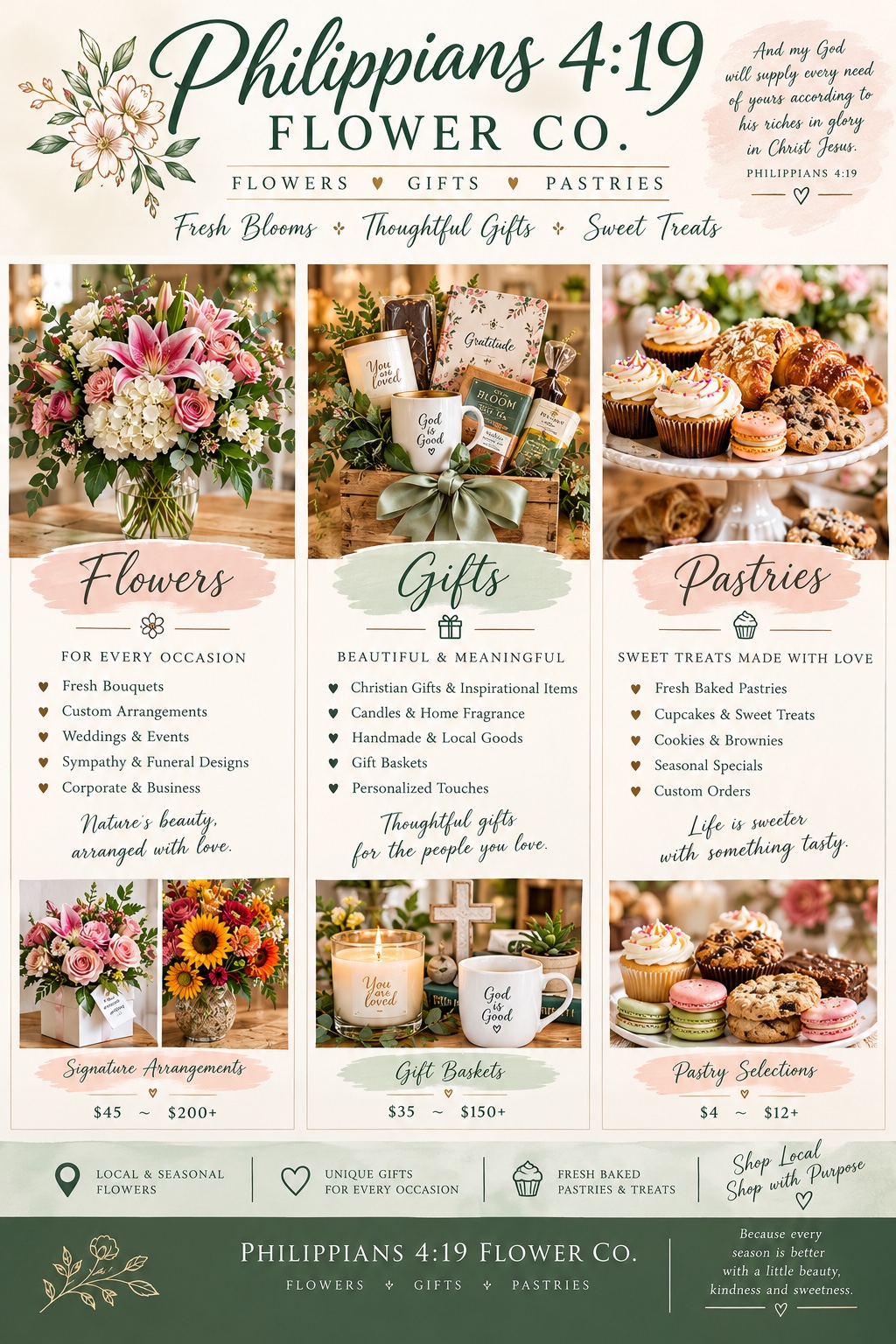 Philippians 4:19 Flower Co. shop flyer